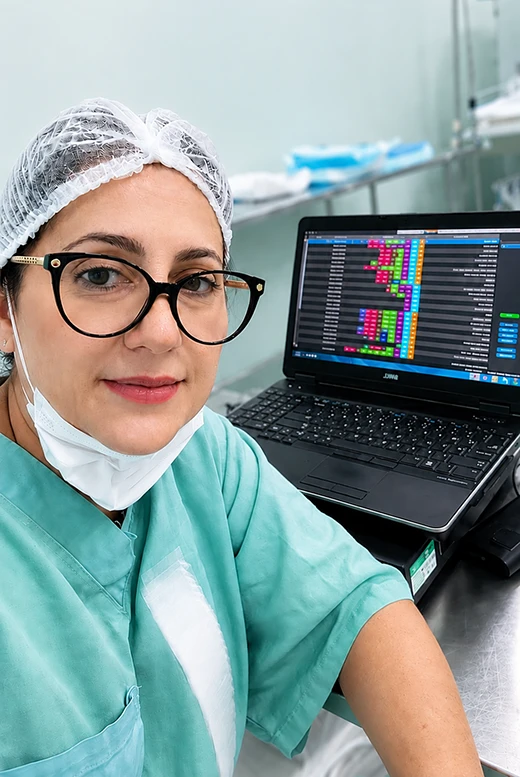 Dra. Fernanda Suzano conduzindo Monitorização Neurofisiológica Intraoperatória em Vitória/ES